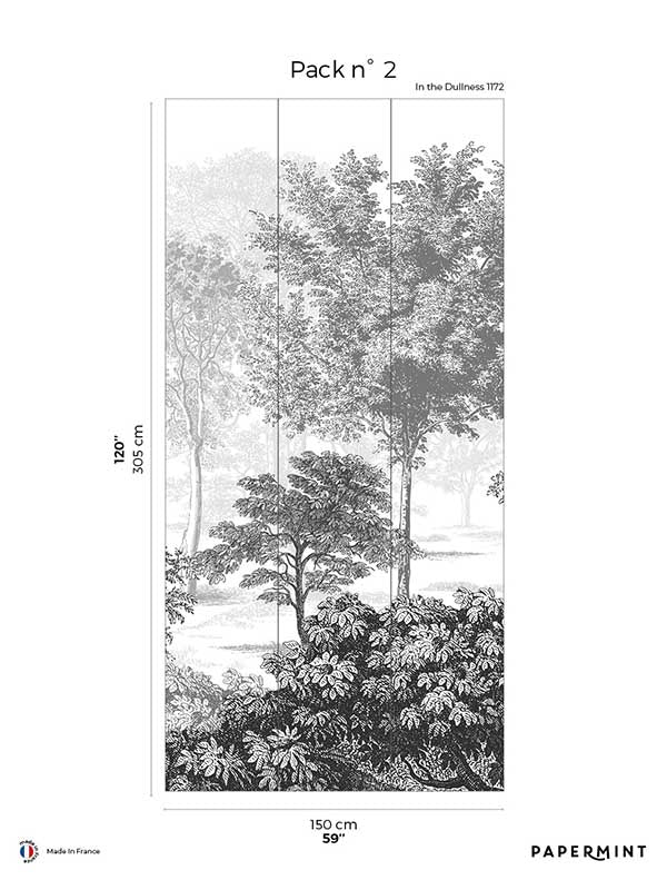 In The Woods Pack 2 mural in gray color - pattern number 8184-BJ1-B - by Veer Decor in the Papermint Wall Murals collection