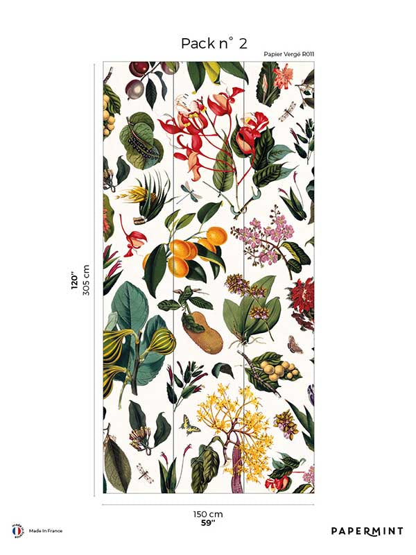 Yesteryear Garden Pack 2 fabric in multi color - pattern number 8184-BL1-B - by Veer Decor in the Papermint Wall Murals collection
