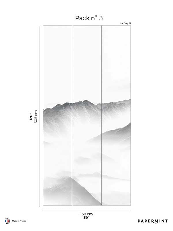 Mist Pack 3 mural in gray color - pattern number 8184-BN1-C - by Veer Decor in the Papermint Wall Murals collection