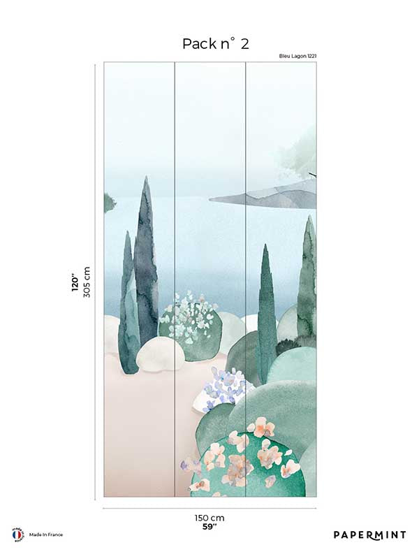 The Sea Pack 2 mural in blue color - pattern number 8184-BO1-B - by Veer Decor in the Papermint Wall Murals collection