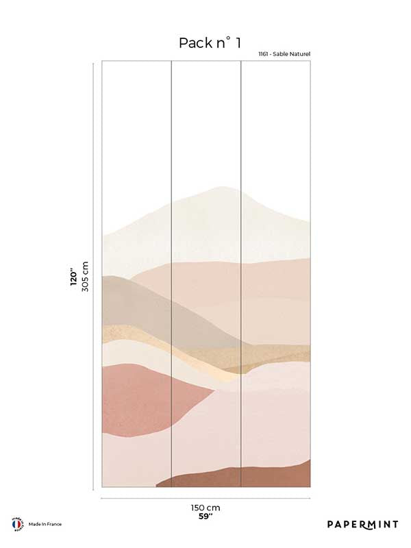 The Hills Pack 1 mural in pink color - pattern number 8184-BP1-A - by Veer Decor in the Papermint Wall Murals collection