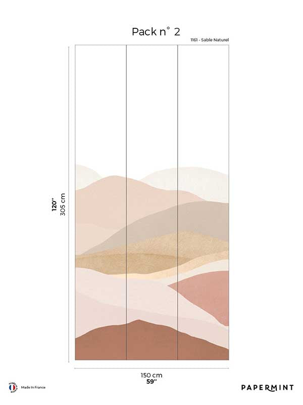 The Hills Pack 2 mural in pink color - pattern number 8184-BP1-B - by Veer Decor in the Papermint Wall Murals collection