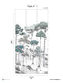 Pines Pack 1 mural in green color - pattern number 8184-BT2-A - by Veer Decor in the Papermint Wall Murals collection