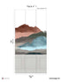 Line Water Chair Rail Faux Wainscoting Pack 1 mural in gray color - pattern number 8184-BW1-A - by Veer Decor in the Papermint Wall Murals collection