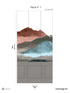 Line Water Chair Rail Faux Wainscot Pack 1 mural in taupe color - pattern number 8184-BW2-A - by Veer Decor in the Papermint Wall Murals collection