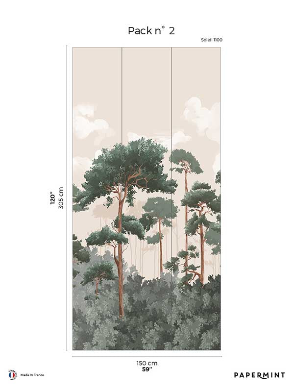 Matsu Pack 2 mural in pink color - pattern number 8184-CA1-B - by Veer Decor in the Papermint Wall Murals collection