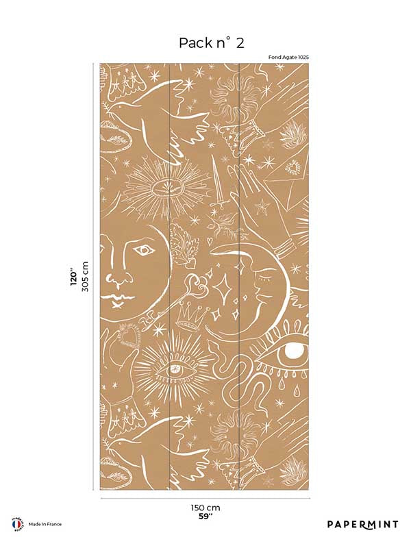 Mystic Pack 2 mural in brown color - pattern number 8184-CH2-B - by Veer Decor in the Papermint Wall Murals collection