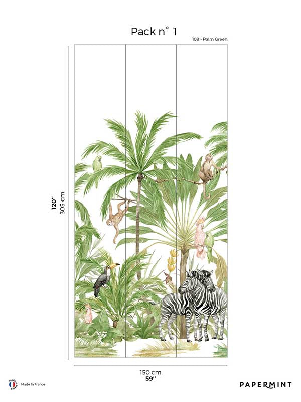 Palm Tree Pack 1 mural in brown color - pattern number 8184-CM1-A - by Veer Decor in the Papermint Wall Murals collection