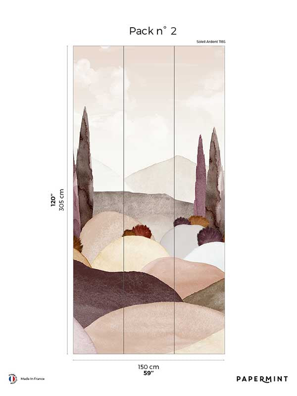 Provence Pack 2 mural in pink color - pattern number 8184-CQ2-B - by Veer Decor in the Papermint Wall Murals collection