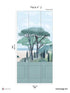 Riviera Beach Chair Rail Faux Wainscot Pack 2 mural in blue color - pattern number 8184-CS2-B - by Veer Decor in the Papermint Wall Murals collection