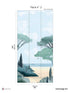 Riviera La Spiagga Pack 2 mural in blue color - pattern number 8184-CT3-B - by Veer Decor in the Papermint Wall Murals collection
