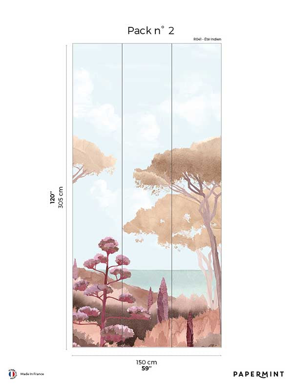 Riviera Pack 2 mural in orange color - pattern number 8184-CU2-B - by Veer Decor in the Papermint Wall Murals collection