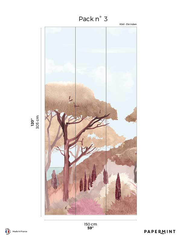 Riviera Pack 3 mural in orange color - pattern number 8184-CU2-C - by Veer Decor in the Papermint Wall Murals collection