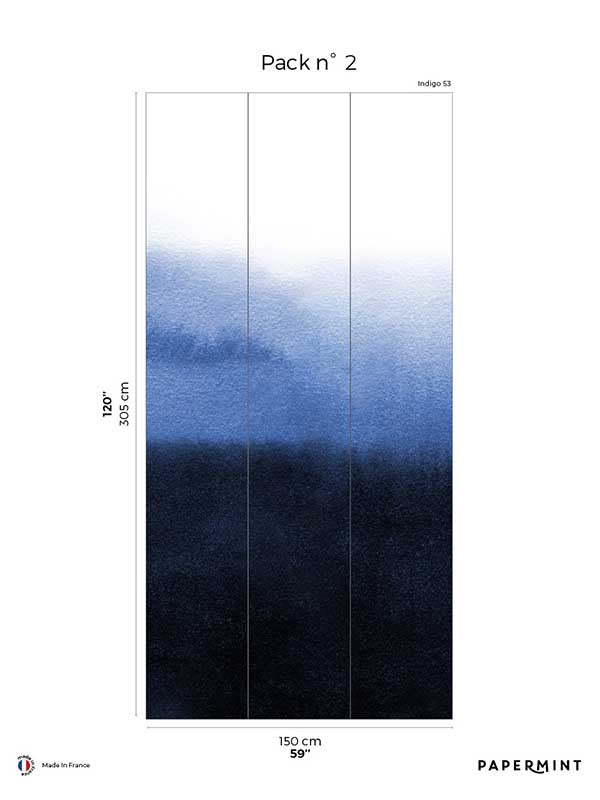 Sfumato Pack 2 mural in blue color - pattern number 8184-CX1-B - by Veer Decor in the Papermint Wall Murals collection