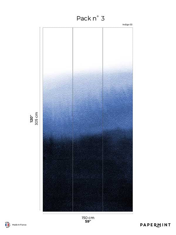 Sfumato Pack 3 mural in blue color - pattern number 8184-CX1-C - by Veer Decor in the Papermint Wall Murals collection
