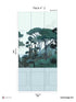 Tuscany Chair Rail with Faux Wainscoting Pack 2 mural in blue color - pattern number 8184-DB2-B - by Veer Decor in the Papermint Wall Murals collection