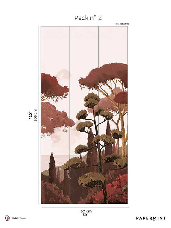 Tuscany Pack 2 mural in orange color - pattern number 8184-DC2-B - by Veer Decor in the Papermint Wall Murals collection