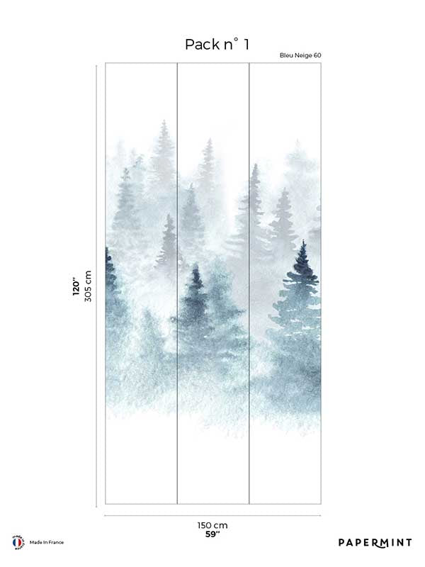 Winter Pack 1 mural in blue color - pattern number 8184-DH1-A - by Veer Decor in the Papermint Wall Murals collection
