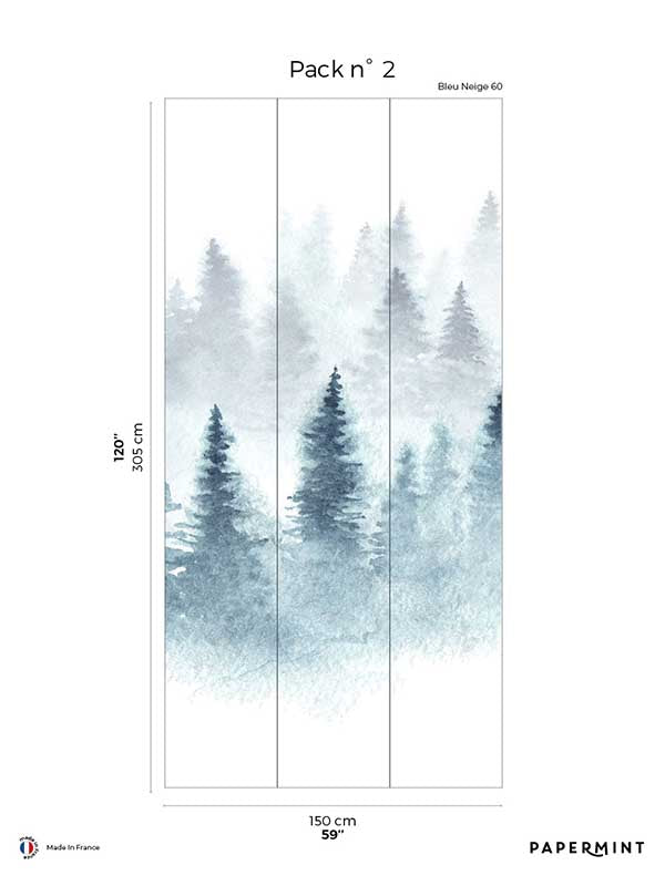 Winter Pack 2 mural in blue color - pattern number 8184-DH1-B - by Veer Decor in the Papermint Wall Murals collection