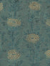 French Marigold fabric in teal green and gold color - pattern number AF6519 - by Ronald Redding in the Tea Garden Second Edition collection