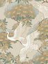 Sprig and Heron fabric in beige color - pattern number ZA8009 - by Ronald Redding in the Tea Garden Second Edition collection