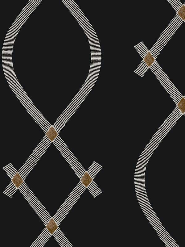 Ellena wallpaper in black color - pattern number ZA8031 - by Ronald Redding in the Tea Garden Second Edition collection