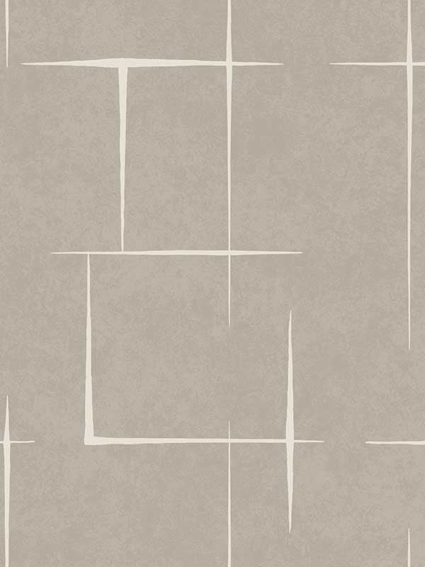Malia wallpaper in white and taupe color - pattern number ZA8052 - by Ronald Redding in the Tea Garden Second Edition collection