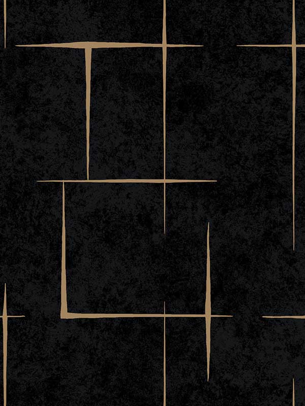 Malia wallpaper in gold and black color - pattern number ZA8054 - by Ronald Redding in the Tea Garden Second Edition collection
