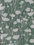 Shimmering Poppies wallpaper in green and silver color - pattern number ZA8068 - by Ronald Redding in the Tea Garden Second Edition collection