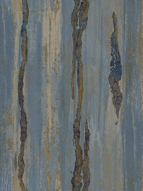 Faux Marble Vertical Vein fabric in blue gold color - pattern number IT49364 - by Galerie in the Italian Textures 3 collection
