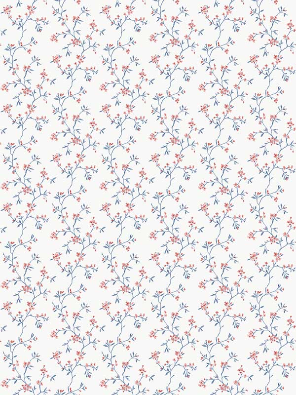 Blossom Branch wallpaper in blue color - pattern number G68701 - by Galerie in the Miniatures 3 collection
