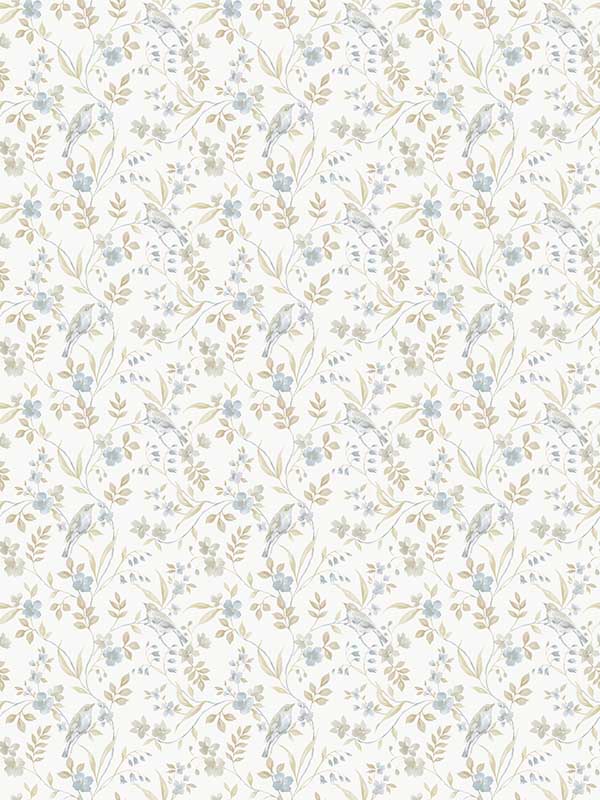 Garden Bird wallpaper in beige color - pattern number G68713 - by Galerie in the Miniatures 3 collection