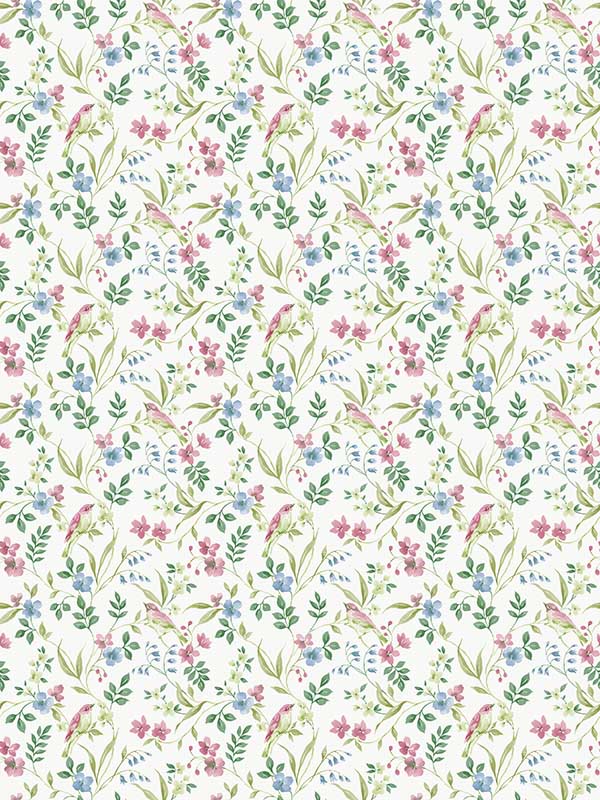 Garden Bird wallpaper in green color - pattern number G68714 - by Galerie in the Miniatures 3 collection