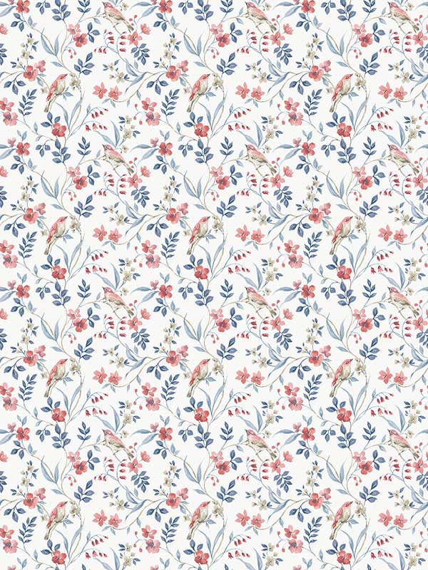 Garden Bird wallpaper in blue color - pattern number G68715 - by Galerie in the Miniatures 3 collection
