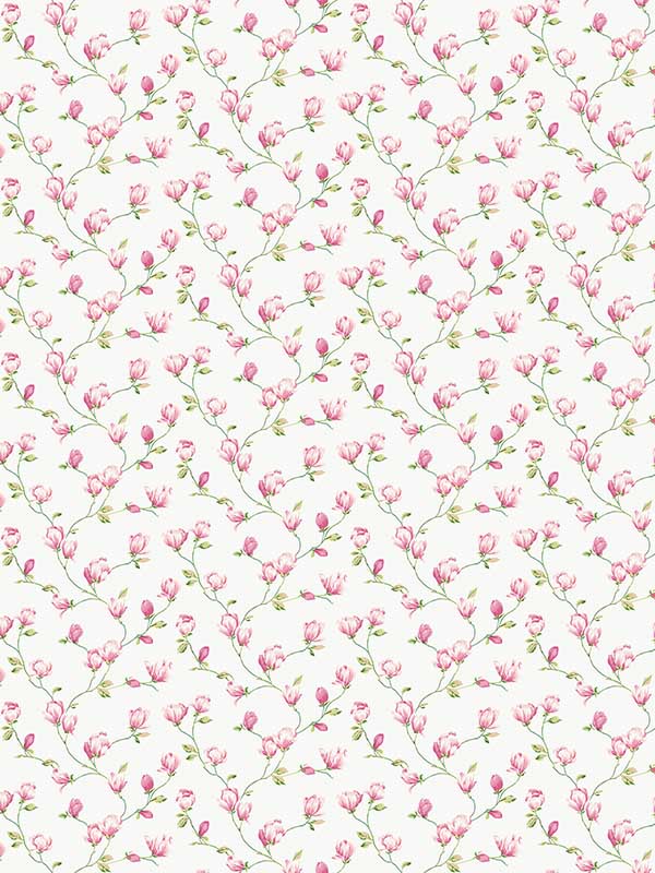 Mini Magnolia wallpaper in pink color - pattern number G68723 - by Galerie in the Miniatures 3 collection
