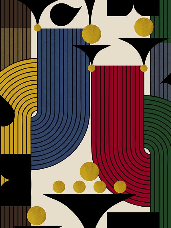Bebop wallpaper in multi color - pattern number WP20870 - by Mind the Gap in the Jazz Live collection