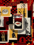 Composer Machine mural in red color - pattern number WP20871 - by Mind the Gap in the Jazz Live collection