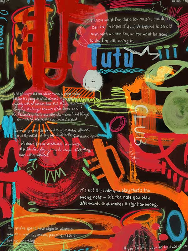 Tutu mural in anthracite color - pattern number WP20887 - by Mind the Gap in the Jazz Live collection