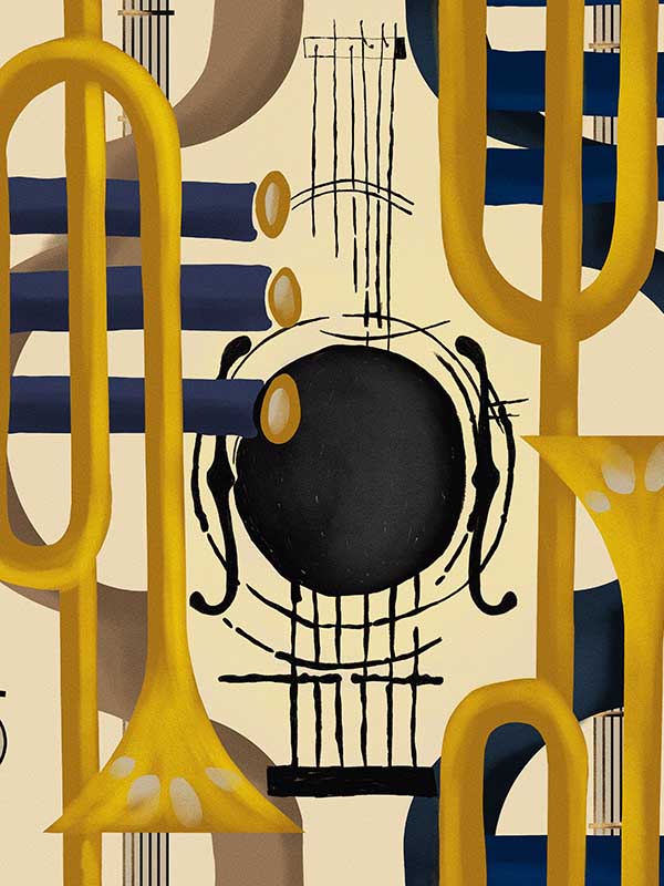 Duet wallpaper in yellow color - pattern number WP20889 - by Mind the Gap in the Jazz Live collection