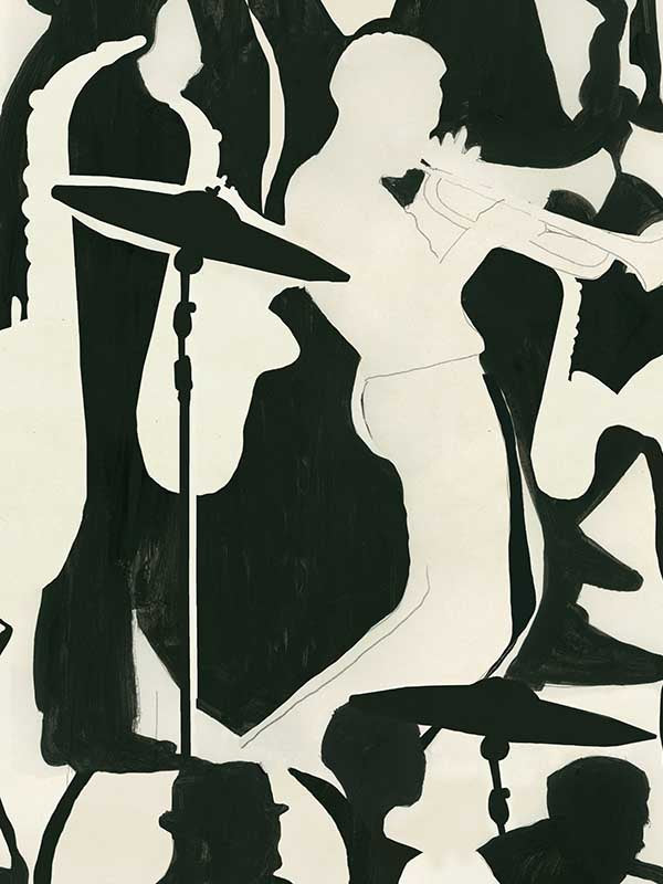 Tripping wallpaper in anthracite color - pattern number WP30245 - by Mind the Gap in the Jazz Live collection