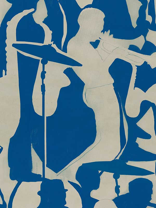 Tripping wallpaper in blue color - pattern number WP30246 - by Mind the Gap in the Jazz Live collection