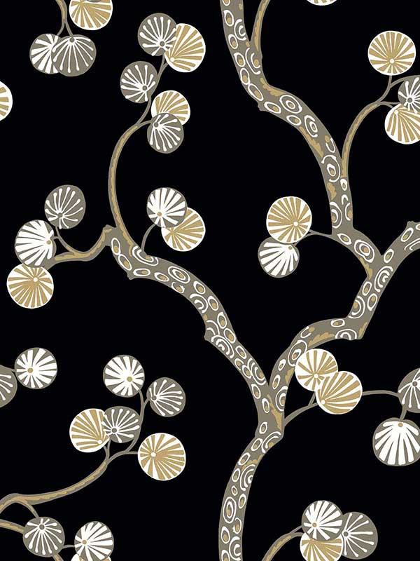 Allegra wallpaper in jet color - pattern number WH41005 - by Seabrook in the Piano collection