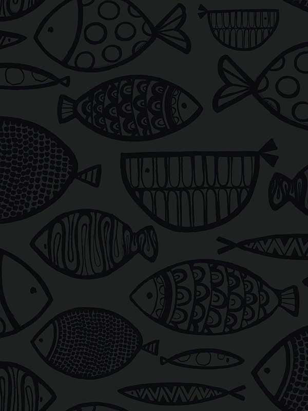 Cadence wallpaper in volcanic black color - pattern number WH41400 - by Seabrook in the Piano collection