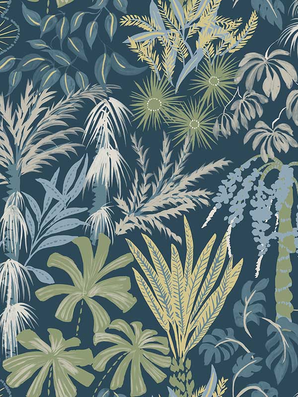 Everglades Botanical wallpaper in teal color - pattern number 4172-27482 - by A Street Prints in the Sea Salt collection