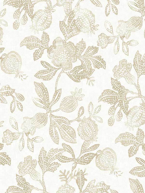 Beach Rose Floral Fruits wallpaper in champagne color - pattern number 4172-27495 - by A Street Prints in the Sea Salt collection