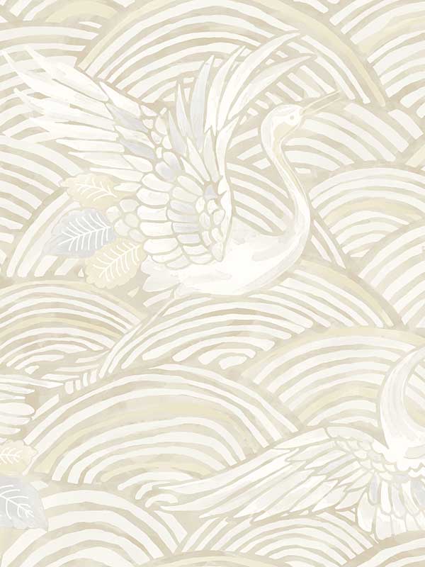 Egret Tidal Dance wallpaper in neutral color - pattern number 4172-27499 - by A Street Prints in the Sea Salt collection