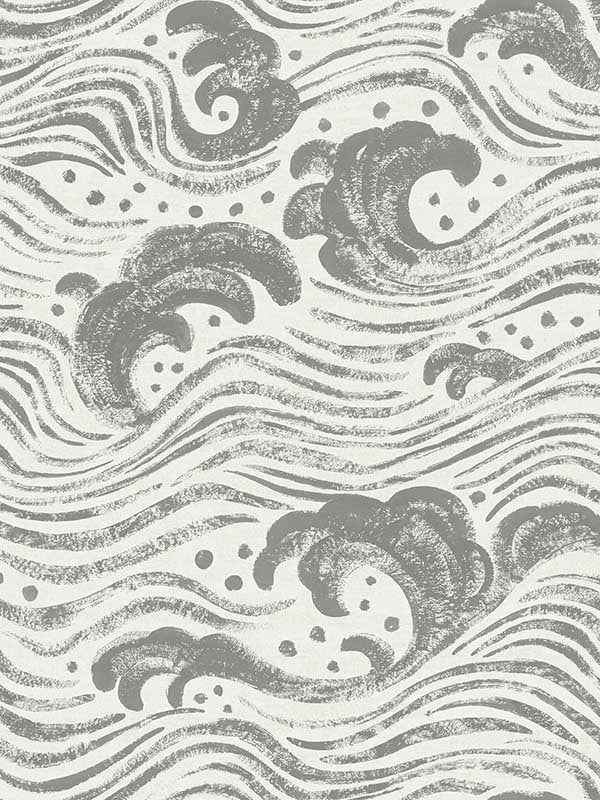 Swell Ocean Wave wallpaper in charcoal color - pattern number 4172-27510 - by A Street Prints in the Sea Salt collection