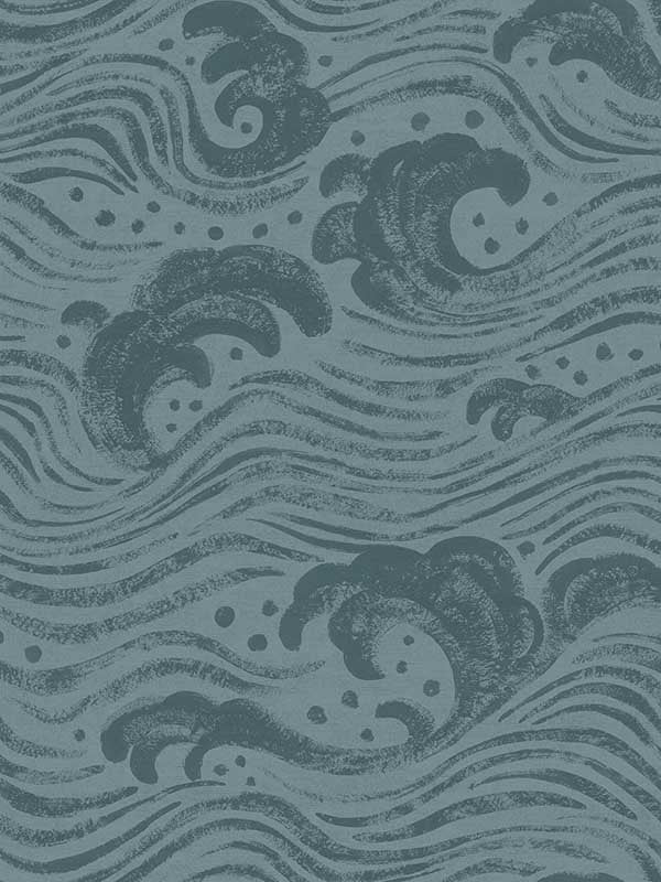 Swell Ocean Wave wallpaper in teal color - pattern number 4172-27511 - by A Street Prints in the Sea Salt collection