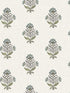 Hollyhock Floral Crest fabric in aqua color - pattern number 4148-27415 - by Chesapeake in the PrintWorks collection