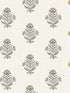 Hollyhock Floral Crest fabric in honey color - pattern number 4148-27416 - by Chesapeake in the PrintWorks collection